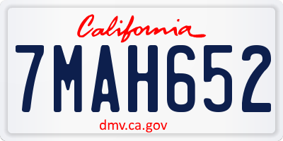 CA license plate 7MAH652