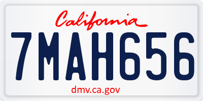 CA license plate 7MAH656