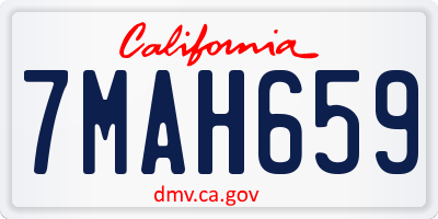 CA license plate 7MAH659
