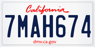 CA license plate 7MAH674