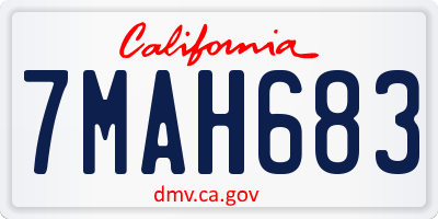 CA license plate 7MAH683