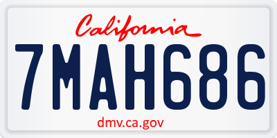 CA license plate 7MAH686