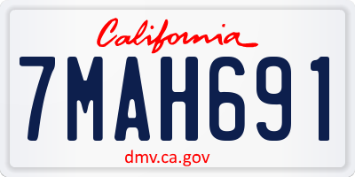 CA license plate 7MAH691