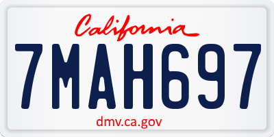 CA license plate 7MAH697