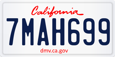 CA license plate 7MAH699