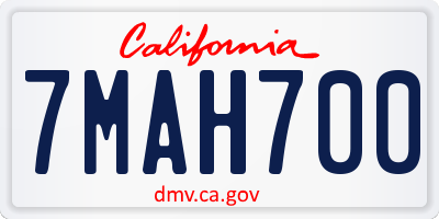 CA license plate 7MAH700