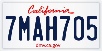 CA license plate 7MAH705