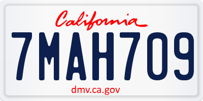 CA license plate 7MAH709