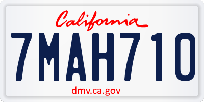 CA license plate 7MAH710