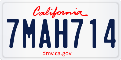 CA license plate 7MAH714