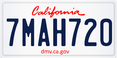CA license plate 7MAH720