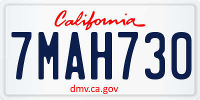CA license plate 7MAH730