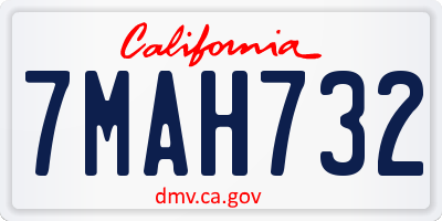 CA license plate 7MAH732
