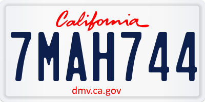 CA license plate 7MAH744