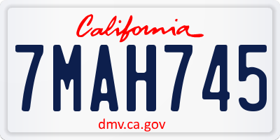 CA license plate 7MAH745
