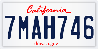 CA license plate 7MAH746