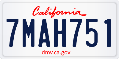 CA license plate 7MAH751