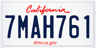CA license plate 7MAH761