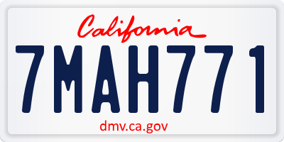 CA license plate 7MAH771