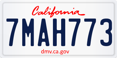CA license plate 7MAH773
