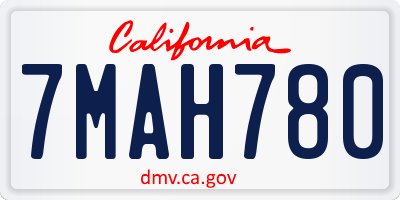 CA license plate 7MAH780