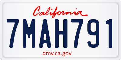 CA license plate 7MAH791