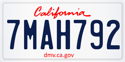 CA license plate 7MAH792