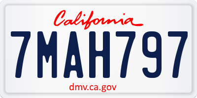 CA license plate 7MAH797