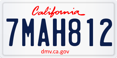 CA license plate 7MAH812