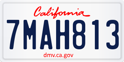 CA license plate 7MAH813