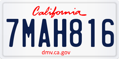 CA license plate 7MAH816