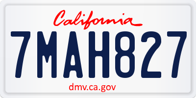 CA license plate 7MAH827