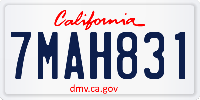 CA license plate 7MAH831