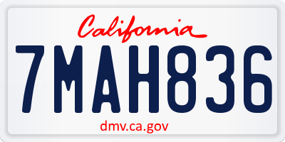 CA license plate 7MAH836