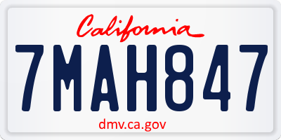 CA license plate 7MAH847