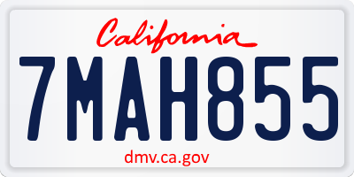 CA license plate 7MAH855