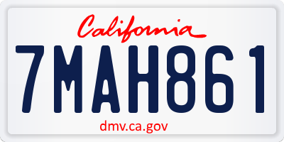 CA license plate 7MAH861
