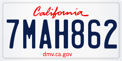 CA license plate 7MAH862