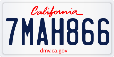 CA license plate 7MAH866