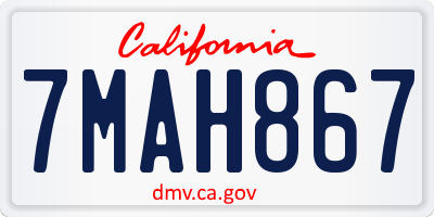 CA license plate 7MAH867