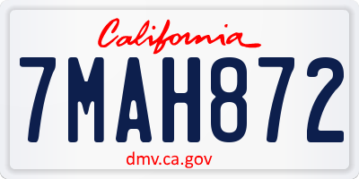 CA license plate 7MAH872