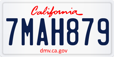 CA license plate 7MAH879