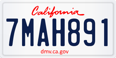 CA license plate 7MAH891