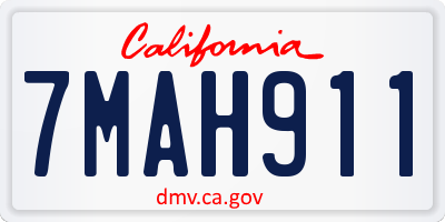 CA license plate 7MAH911
