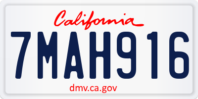 CA license plate 7MAH916