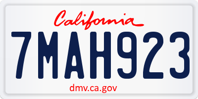 CA license plate 7MAH923