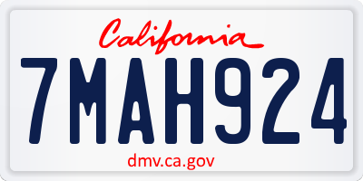 CA license plate 7MAH924