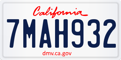 CA license plate 7MAH932
