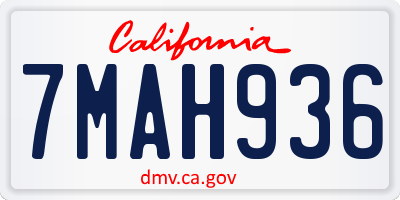CA license plate 7MAH936