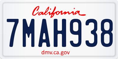 CA license plate 7MAH938